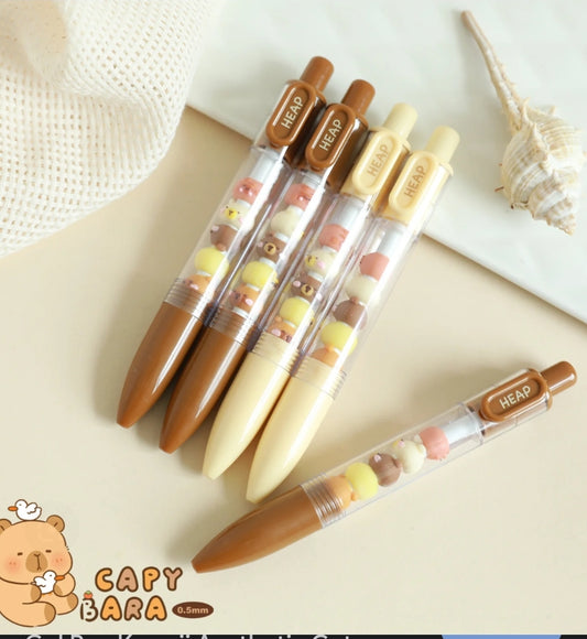 Creative Interesting Capybara Gel Pen Kawaii Aesthetic Cute Beads Pen black ink