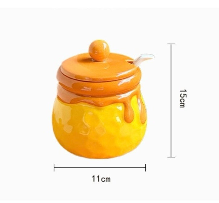 Ceramic Honey Shape Jar with lids
