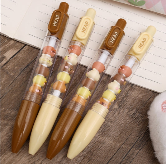 Creative Interesting Capybara Gel Pen Kawaii Aesthetic Cute Beads Pen black ink