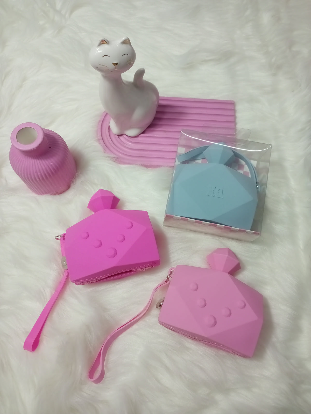 Colourful Diamond Perfume Bottle Shape Pouch