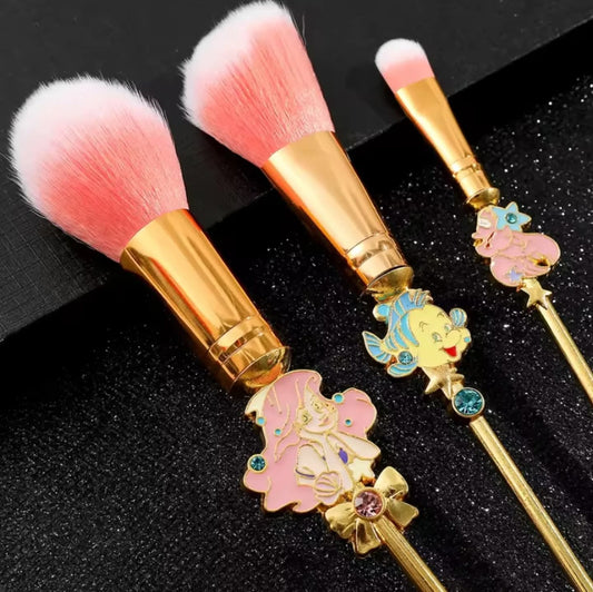 Mermaid Theme Metal Makeup Brushes