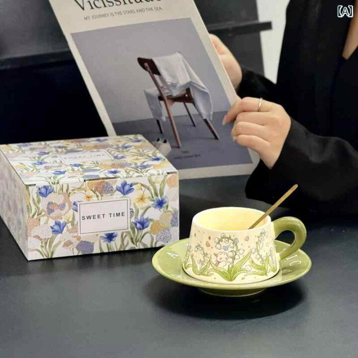 Sweet Time Tulip Ceramic Teacup & Saucer Set
