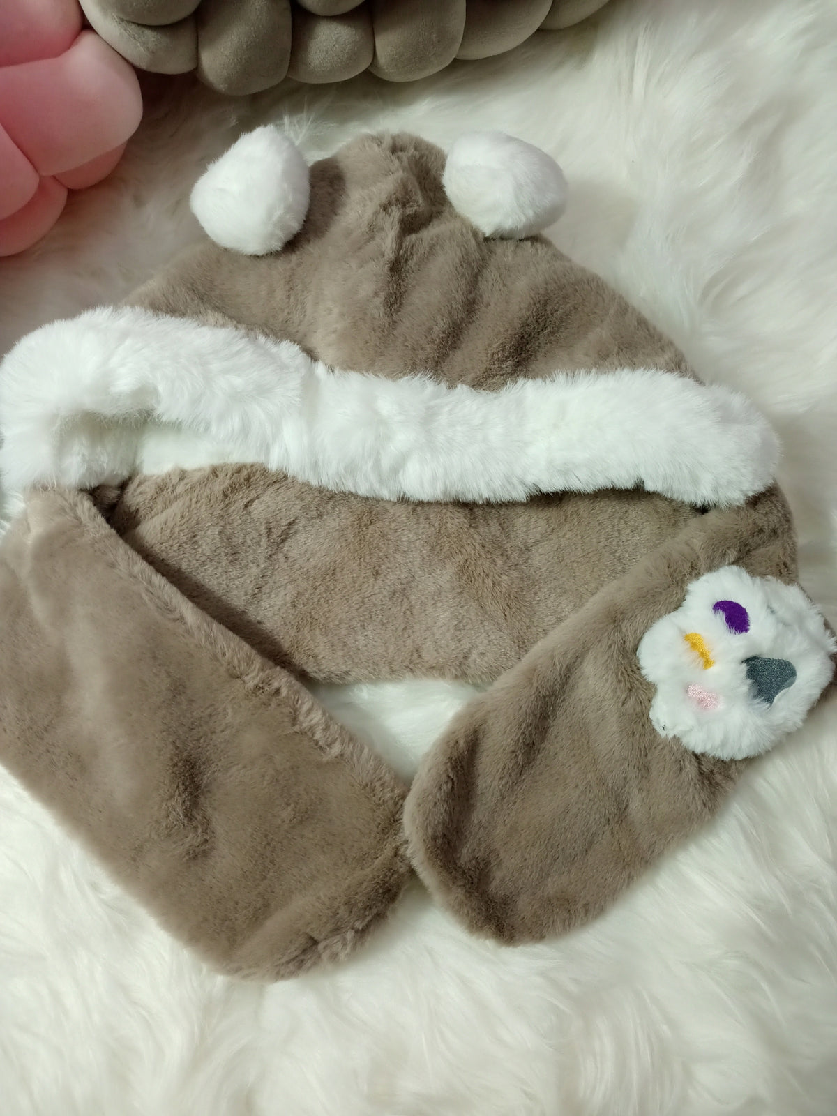 Cozy Critter Comfort: 2-in-1 Plush Animal Hat & Scarf Set