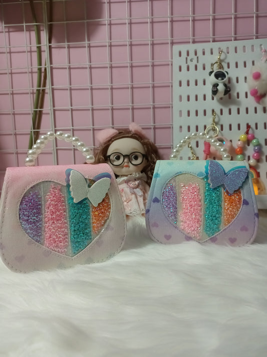 Sparkling & Charming Rainbow Heart Purse