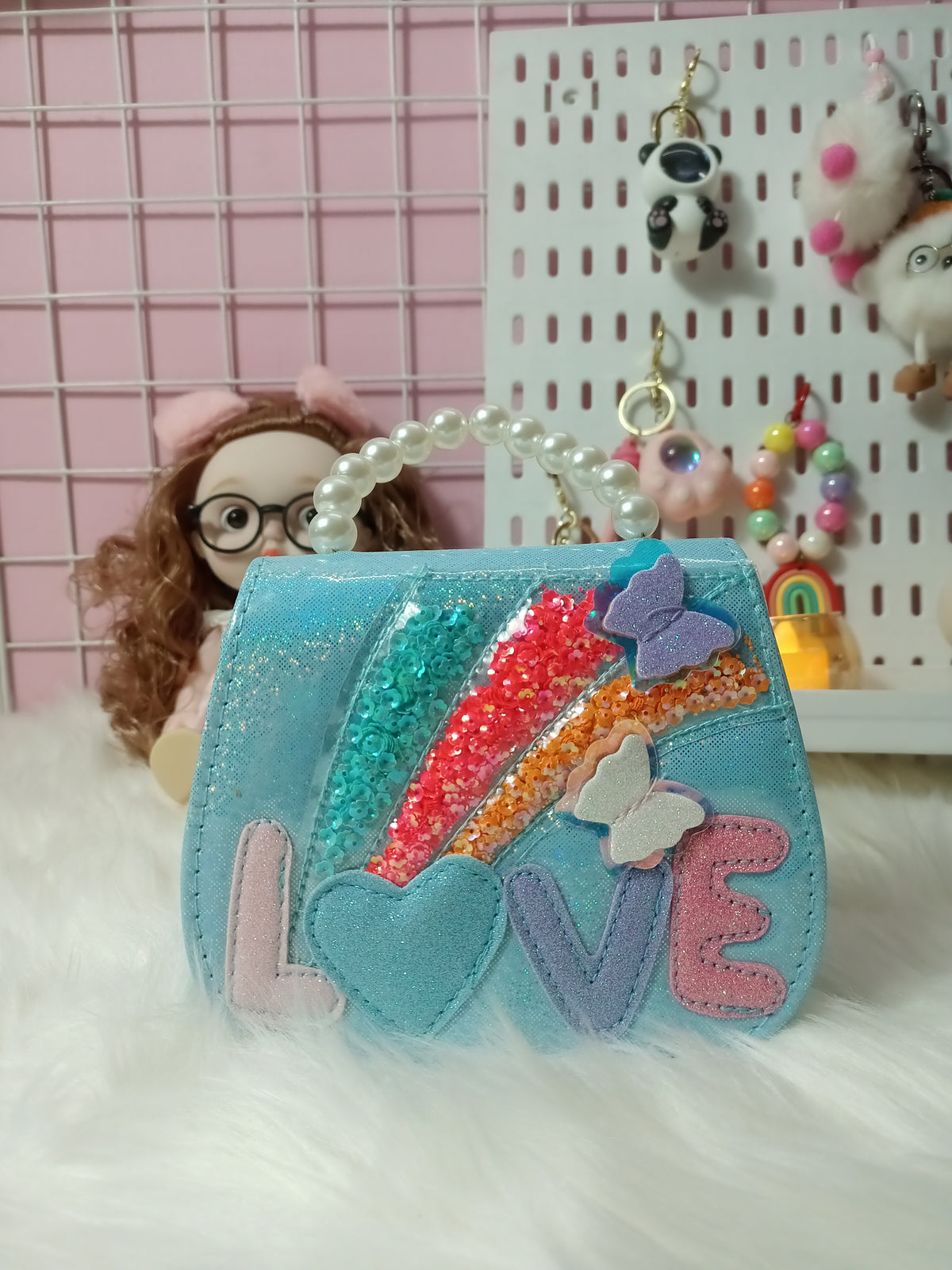 Love Rainbow Glitter purse