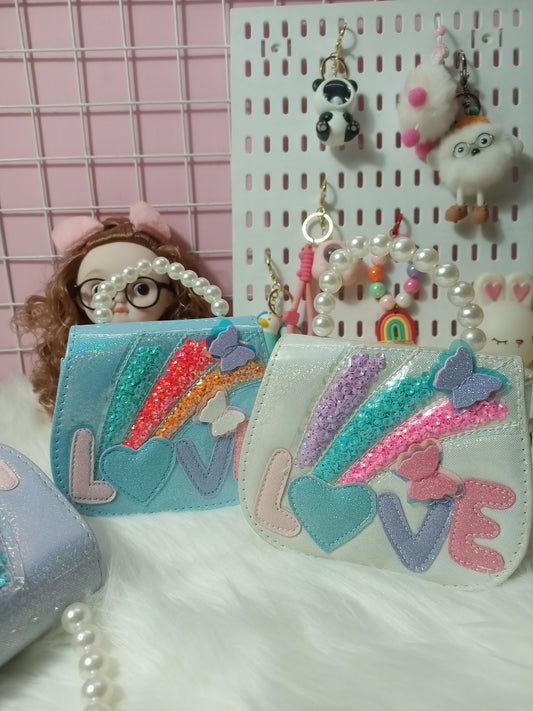Love Rainbow Glitter purse