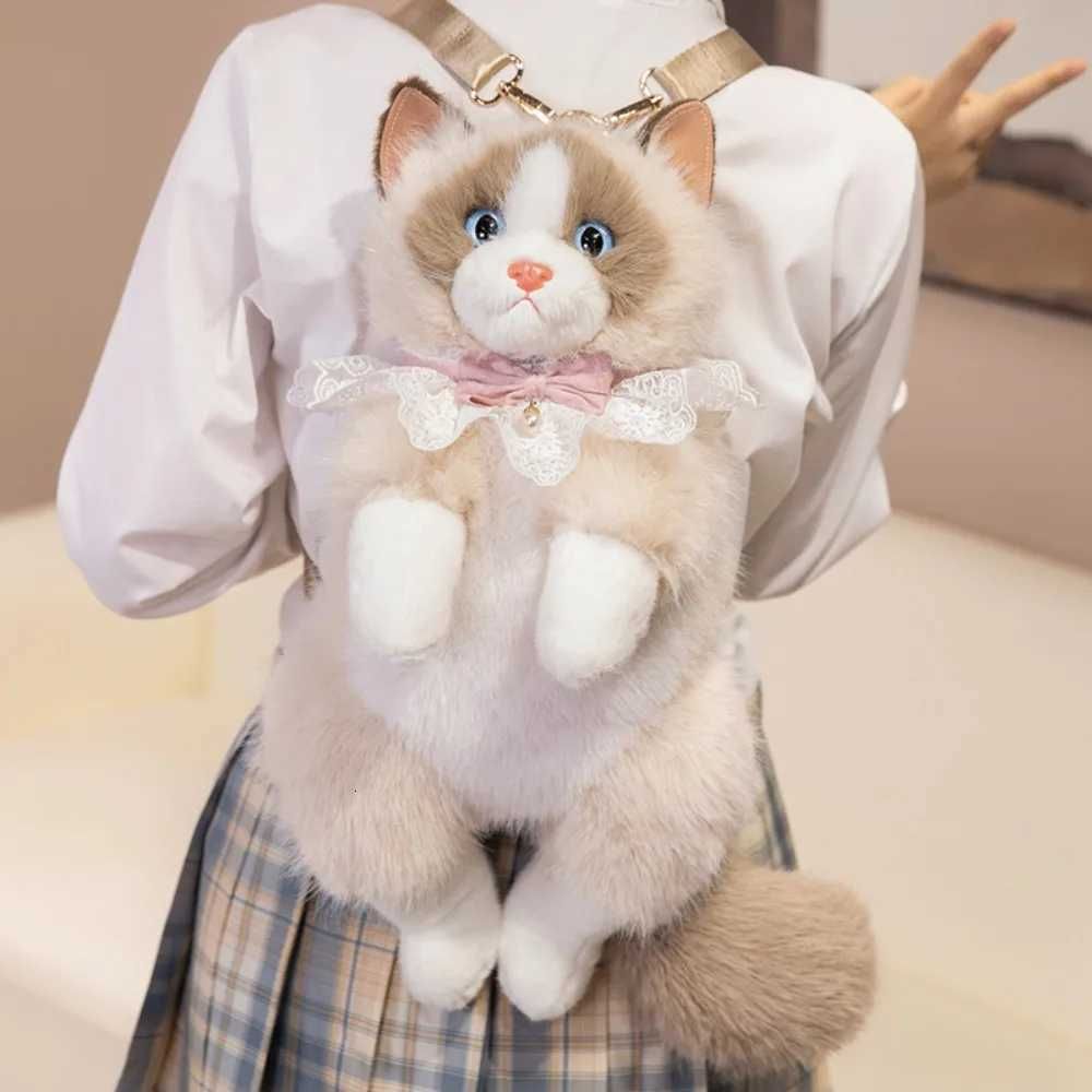 Cat Realistic Plush Backpack