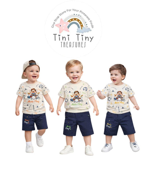 Boys' "Music Play" T-Shirt & Shorts Set