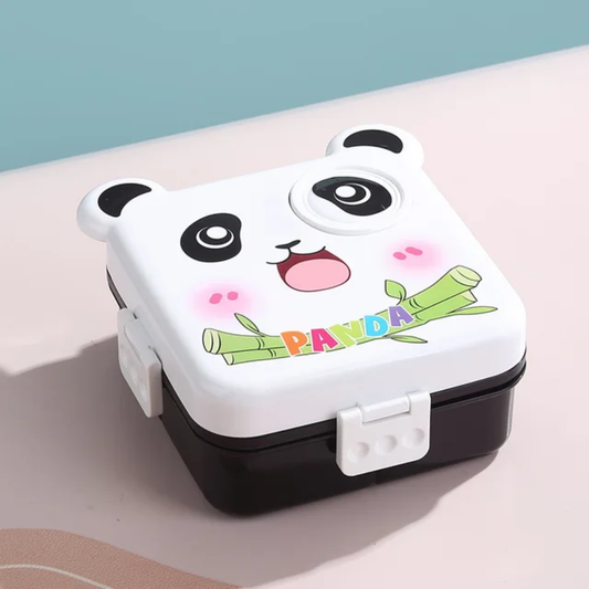 Multi Layer Panda Lunchbox BPA Free Plastic Material With Utensils
