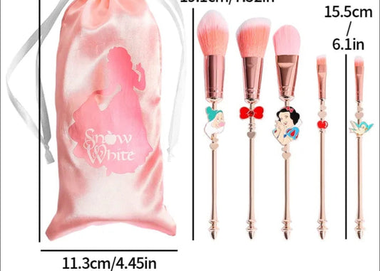 Snow White Metallic Makeup Brushes set (5pcs)