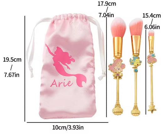 Mermaid Theme Metal Makeup Brushes