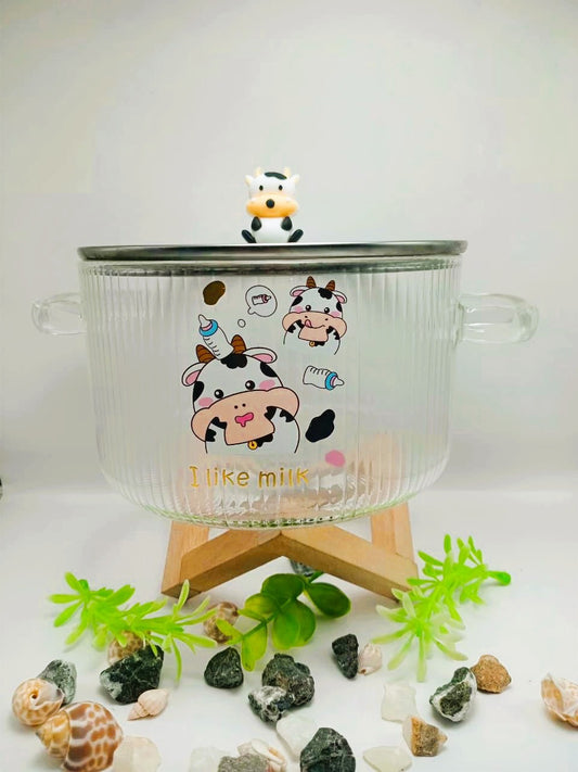 CLEAR Glass Cow Bowls