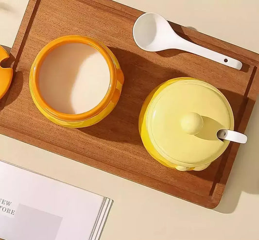 Ceramic Honey Shape Jar with lids