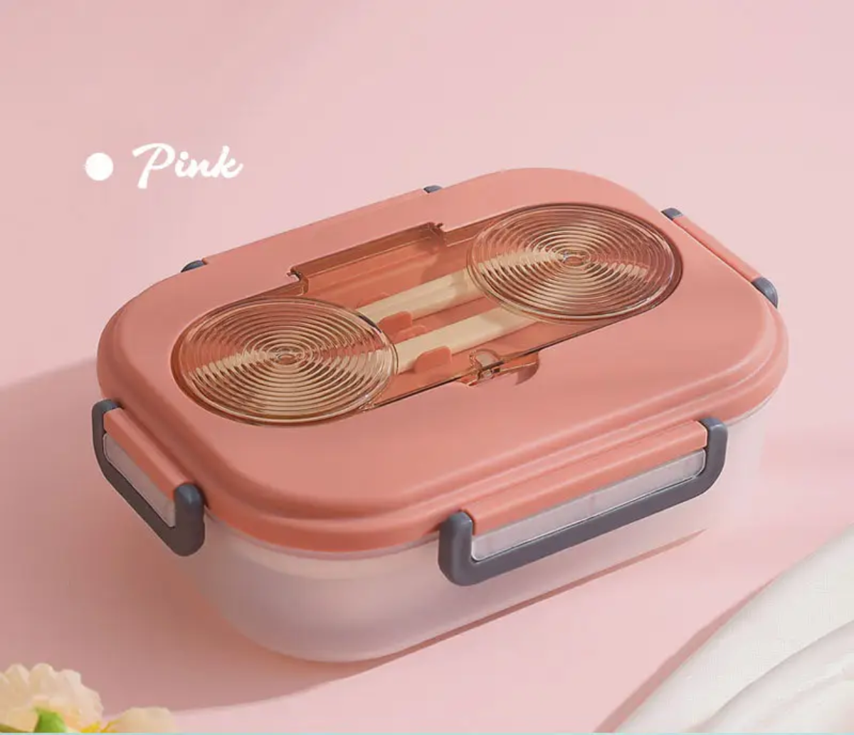 Trendy BPA Free Plastic Lunchbox with utensils