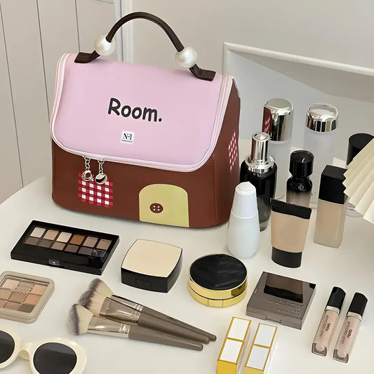 Charming House-Shaped Makeup Organizer Bag
