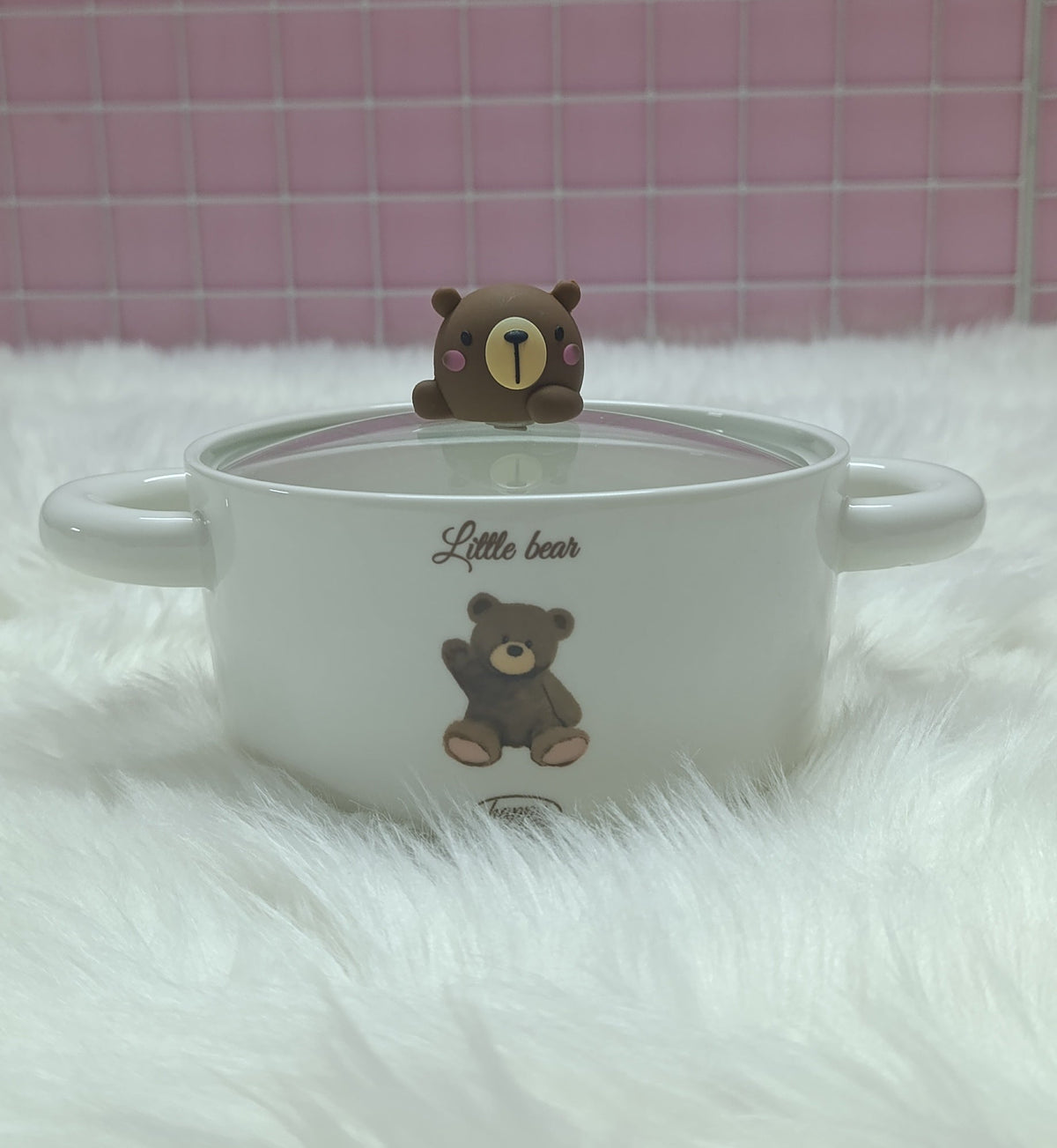 adorable ceramic bear bowls with lid