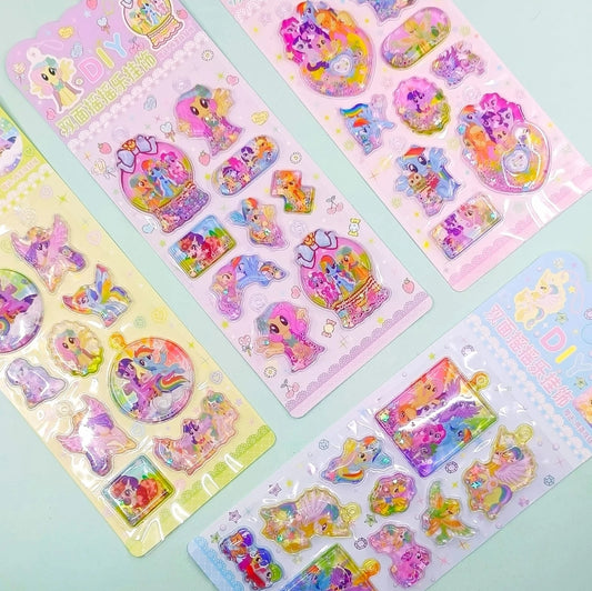 Little Pony DIY water filled keychain making stickers