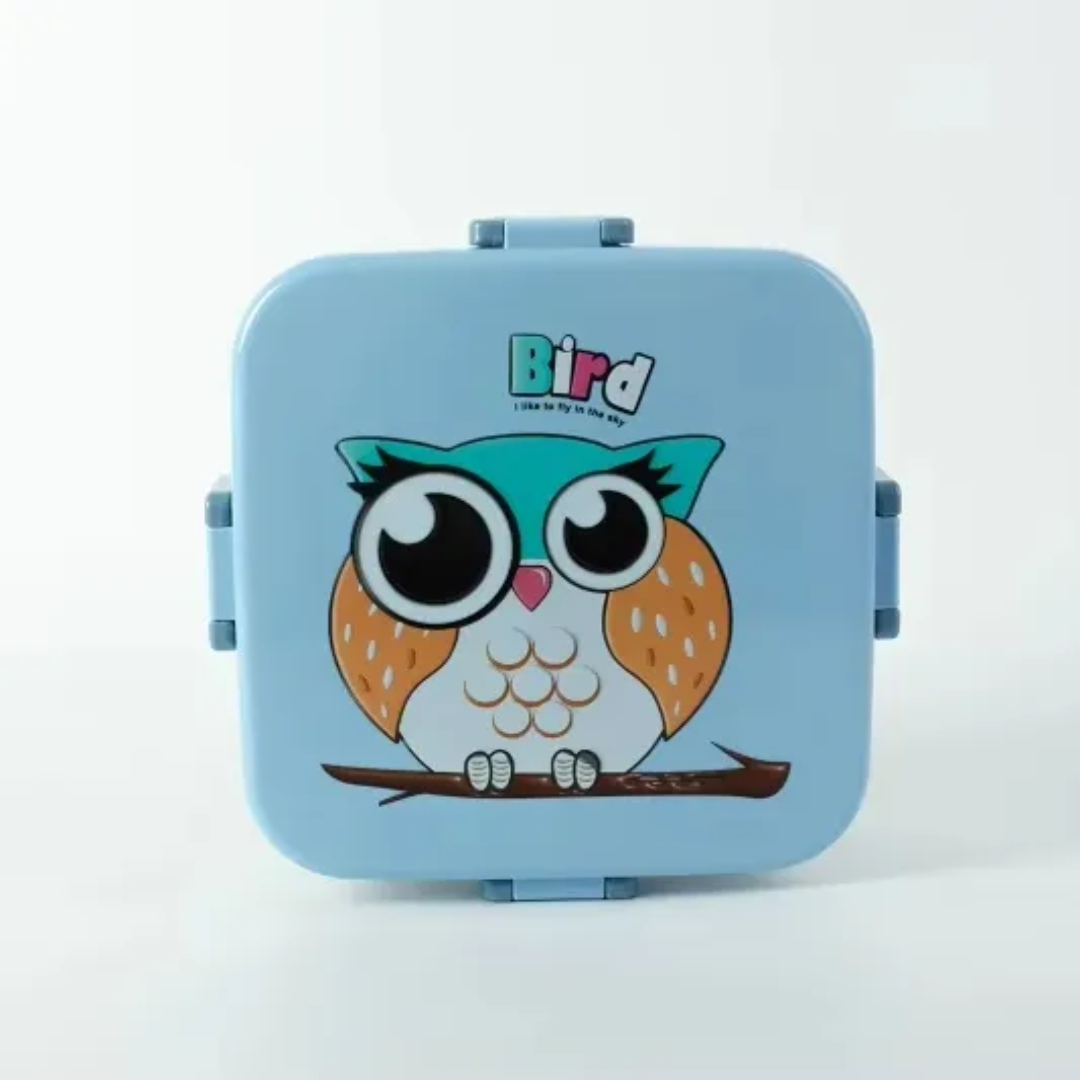 Owl Lunch Box with Compartments and utensils